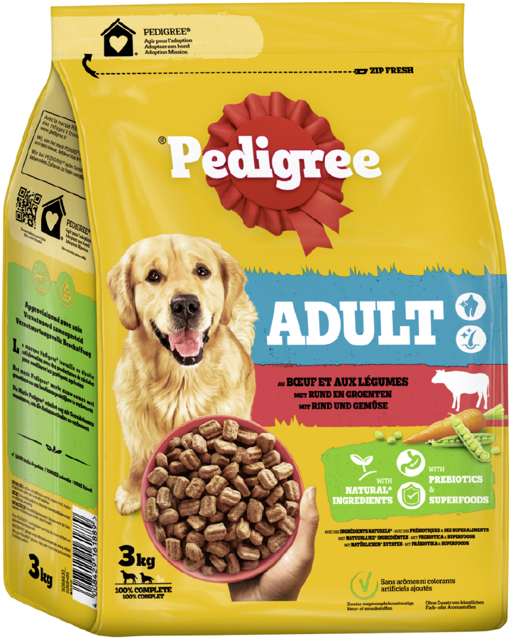 Pedigree Hunde-Trockenfutter Adult mit Rind und Gemüse